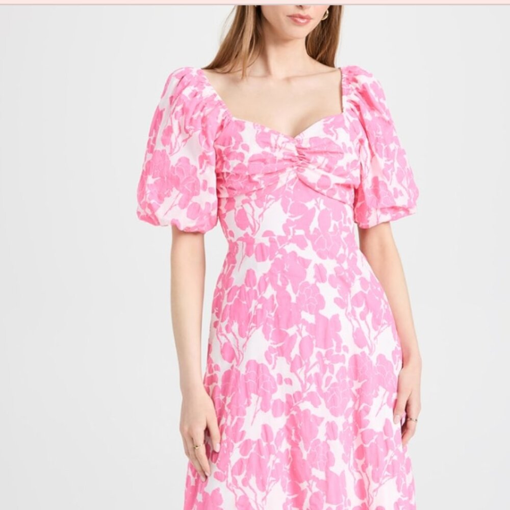Pink Fushia Floral Print Maxi Dress (L)